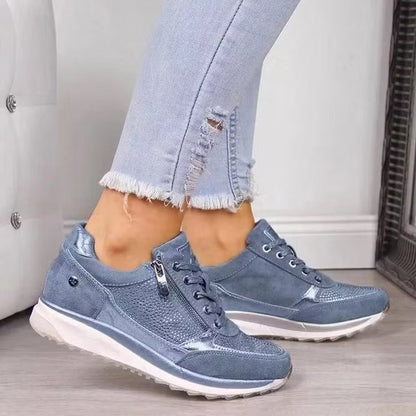 Confortia™ | Zapatillas ortopédicas de cuña para mujer con cremallera