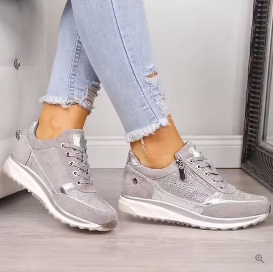 Confortia™ | Zapatillas ortopédicas de cuña para mujer con cremallera