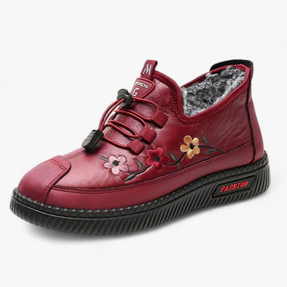 Inés™ | Zapatillas de Piel Forradas con Cordones Elásticos