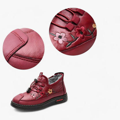 Inés™ | Zapatillas de Piel Forradas con Cordones Elásticos