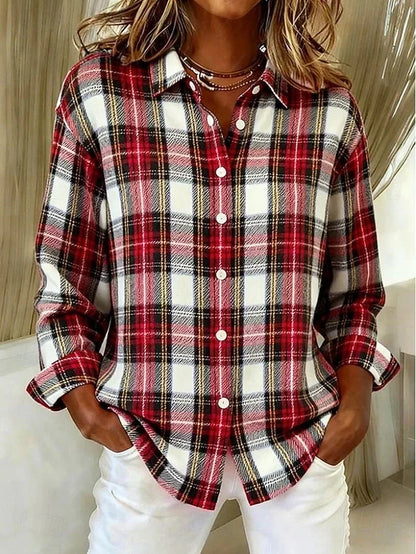 Dulcie | Blusa de cuadros vintage con botones