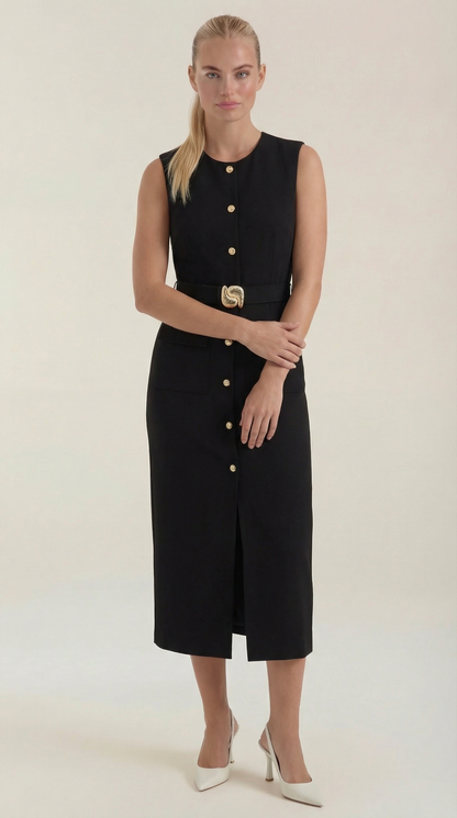 Arlene | Vestido Midi con Botones