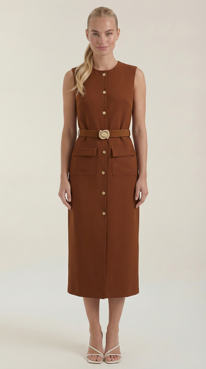 Arlene | Vestido Midi con Botones