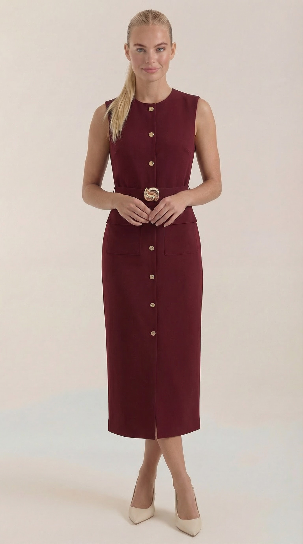 Arlene | Vestido Midi con Botones