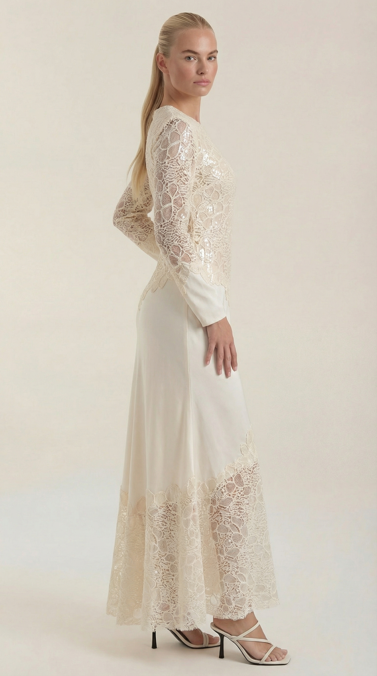Elise | Vestido Maxi con Lentejuelas y Encaje