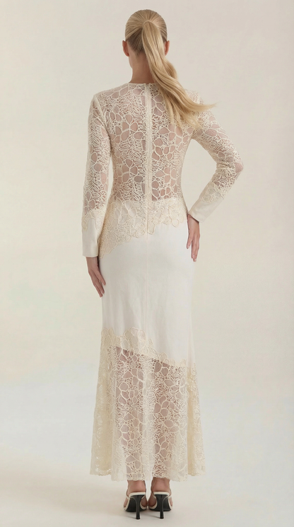 Elise | Vestido Maxi con Lentejuelas y Encaje