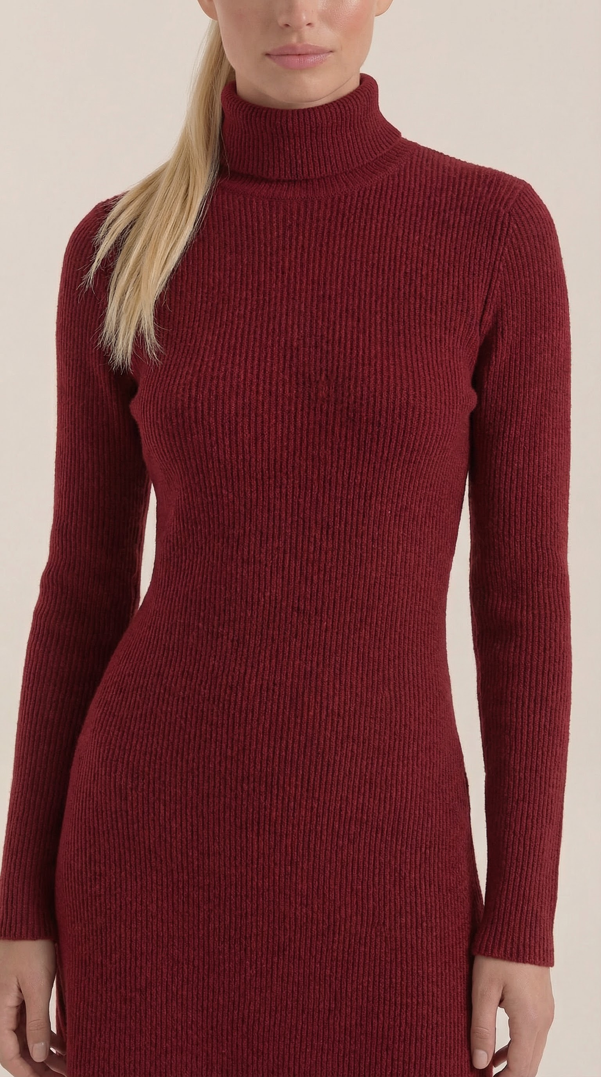 Geneva | Vestido Mini de Punto con Cuello Alto