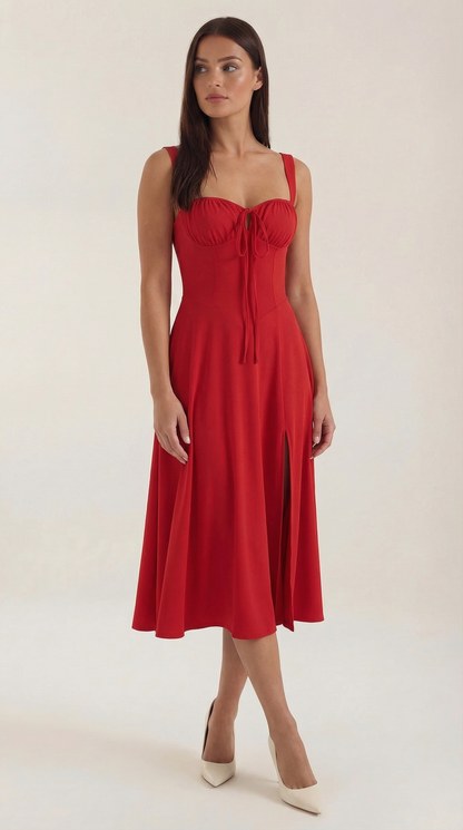 Jade | Vestido Midi con Cordones