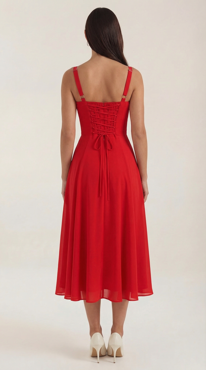 Jade | Vestido Midi con Cordones