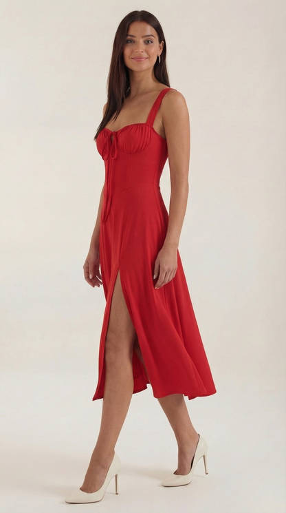 Jade | Vestido Midi con Cordones