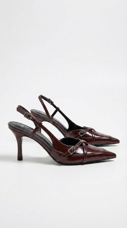 Samantha | Zapatos de Tacón con Tira Trasera y Hebilla
