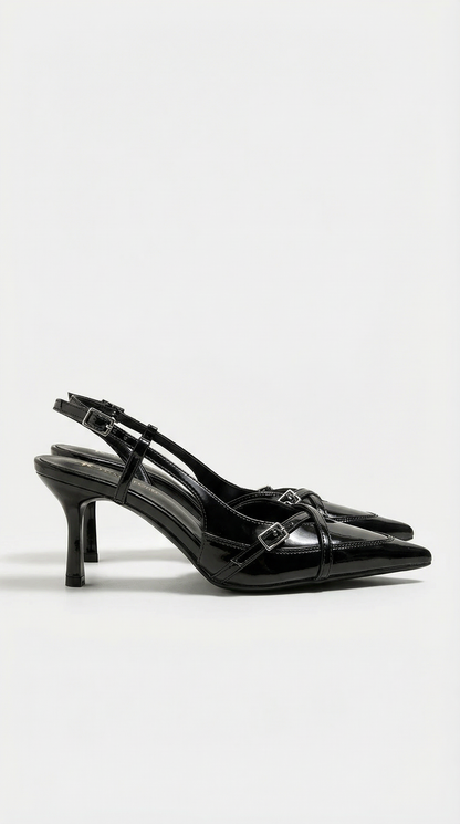Samantha | Zapatos de Tacón con Tira Trasera y Hebilla
