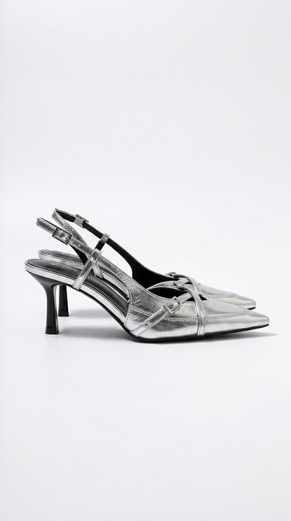 Samantha | Zapatos de Tacón con Tira Trasera y Hebilla