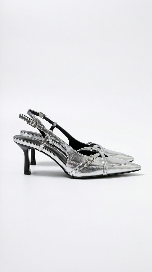 Samantha | Zapatos de Tacón con Tira Trasera y Hebilla