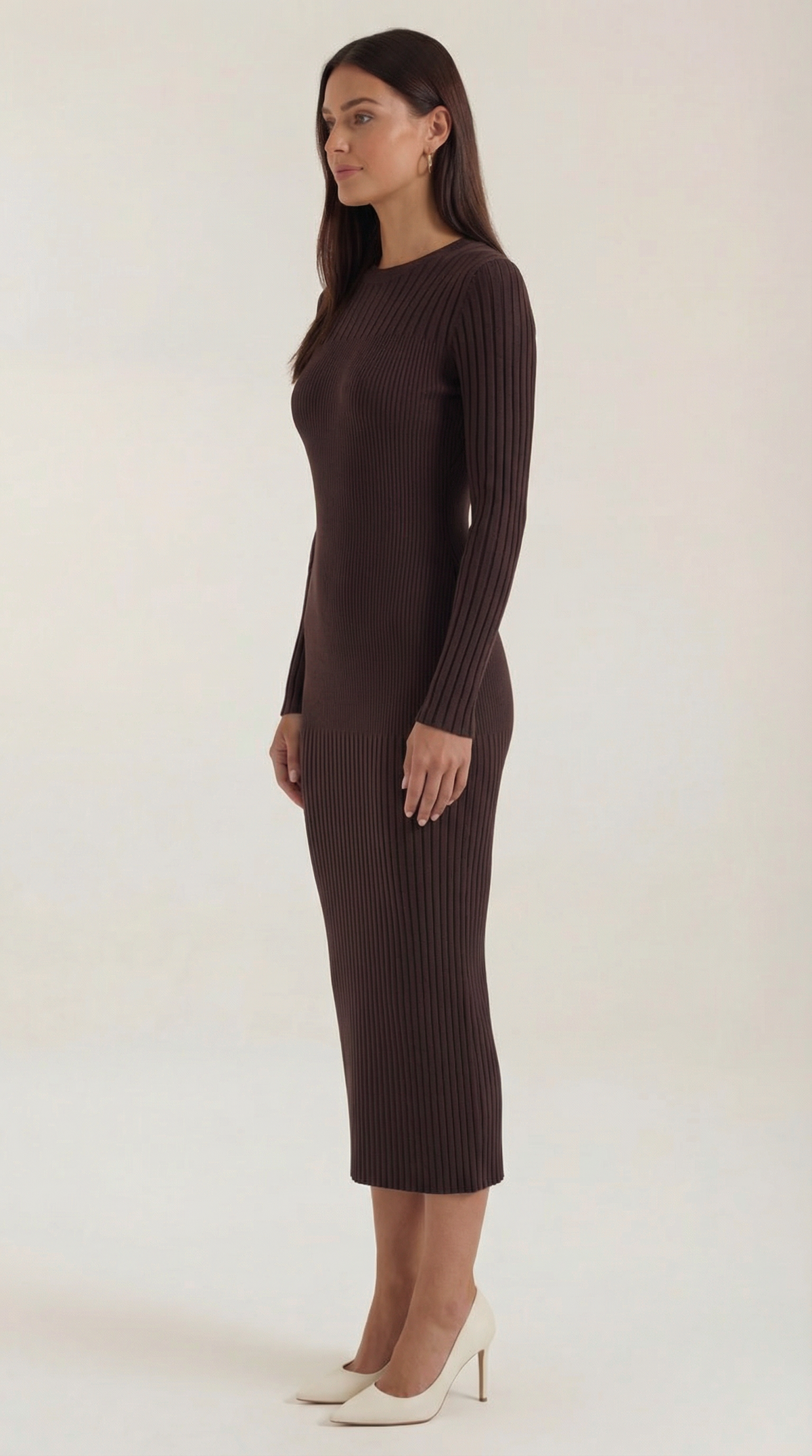 Sheila | Vestido Midi Ajustado de Canalé