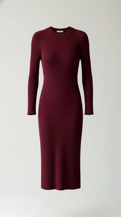 Sheila | Vestido Midi Ajustado de Canalé