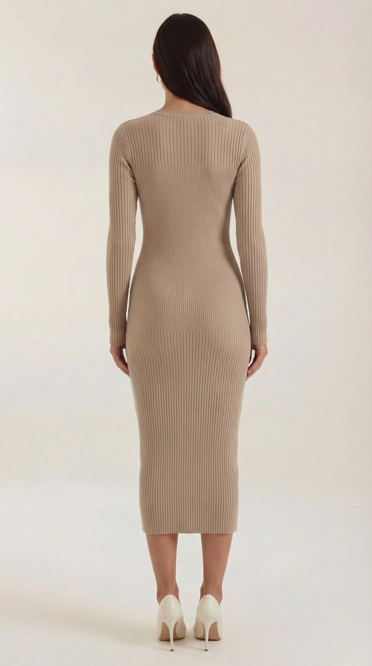Sheila | Vestido Midi Ajustado de Canalé