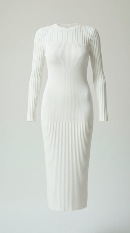 Sheila | Vestido Midi Ajustado de Canalé