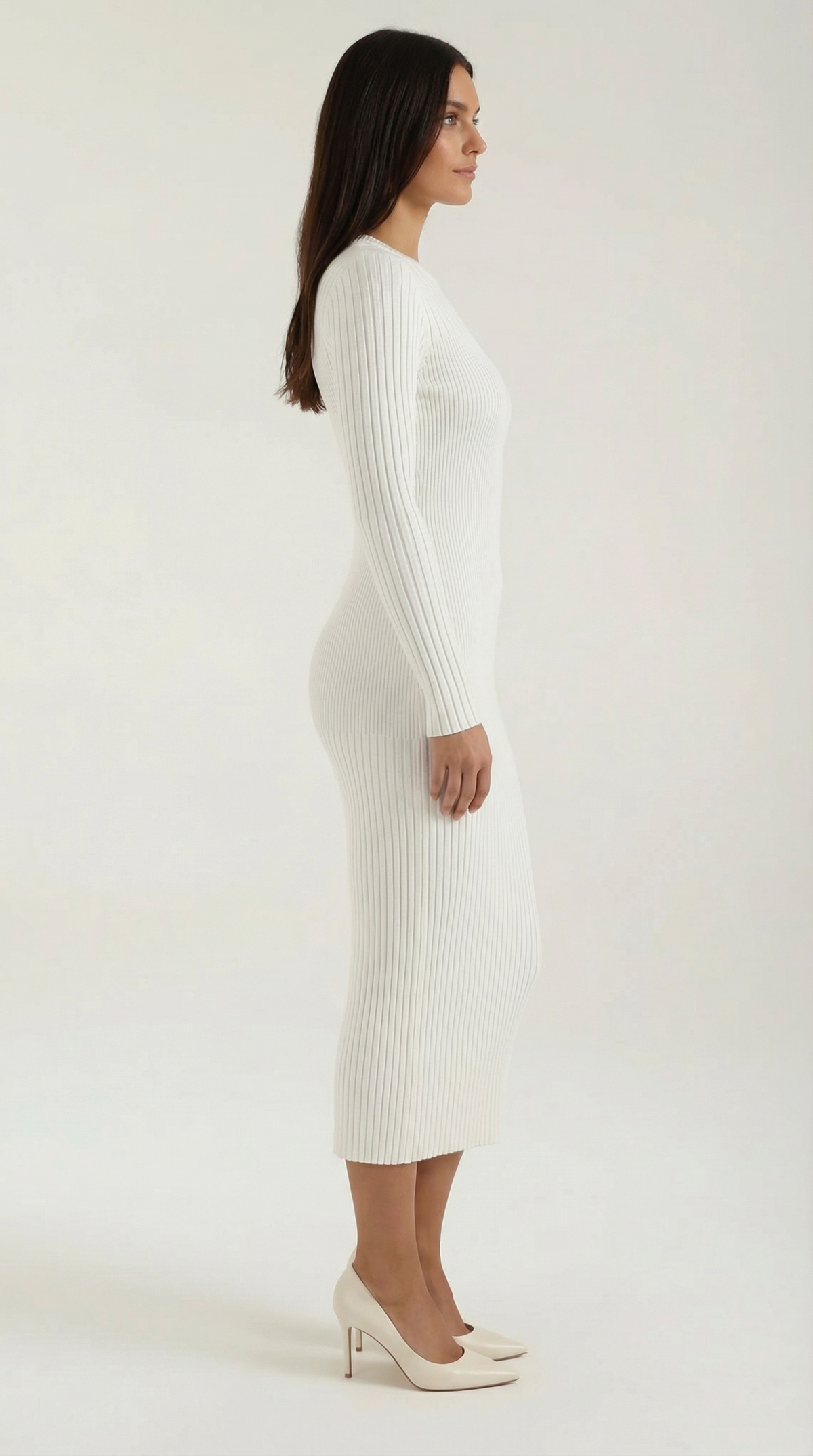 Sheila | Vestido Midi Ajustado de Canalé