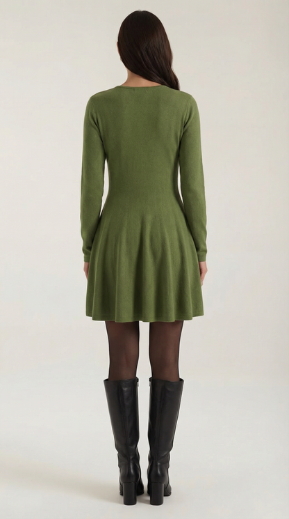 Tiffany | Vestido Corto con Mangas Largas y Pliegues