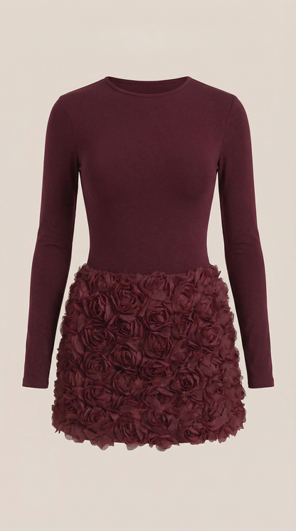 Tonya | Vestido Mini con Textura Floral