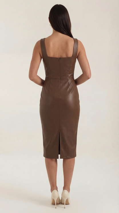 Yvonne | Vestido Ajustado de Piel Sintética