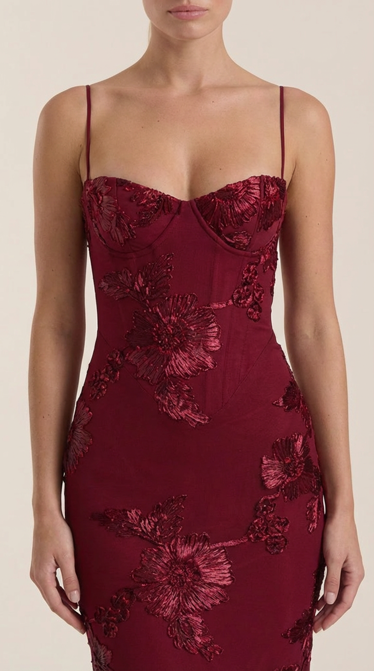Chantal | Vestido Maxi Floral con Corsé