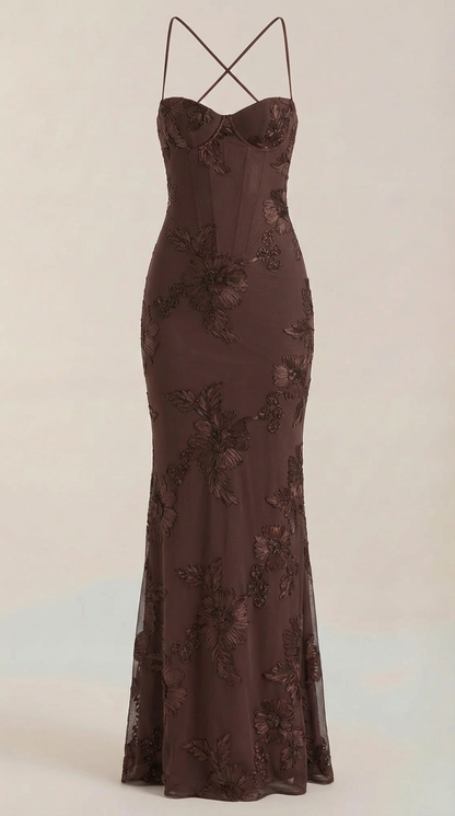 Chantal | Vestido Maxi Floral con Corsé