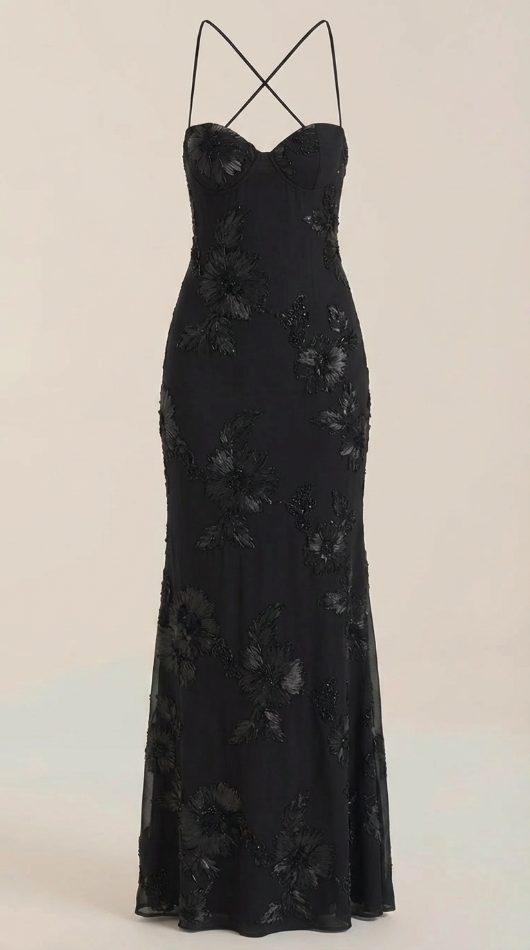 Chantal | Vestido Maxi Floral con Corsé