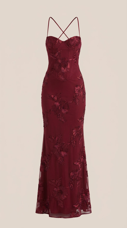 Chantal | Vestido Maxi Floral con Corsé