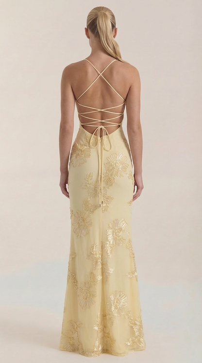 Chantal | Vestido Maxi Floral con Corsé