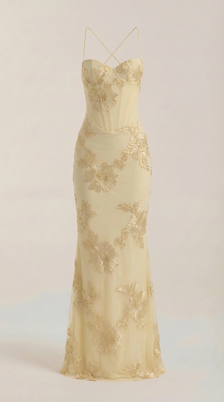 Chantal | Vestido Maxi Floral con Corsé