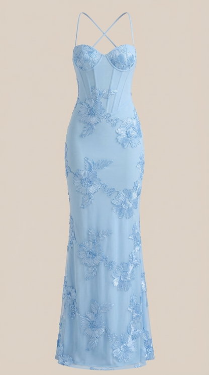 Chantal | Vestido Maxi Floral con Corsé
