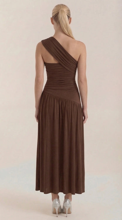 Enid | Vestido Maxi Asimétrico de Un Hombro