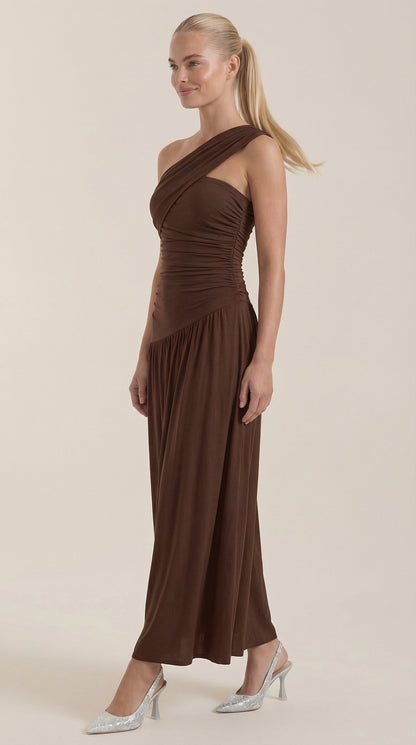 Enid | Vestido Maxi Asimétrico de Un Hombro