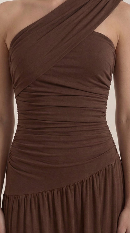 Enid | Vestido Maxi Asimétrico de Un Hombro