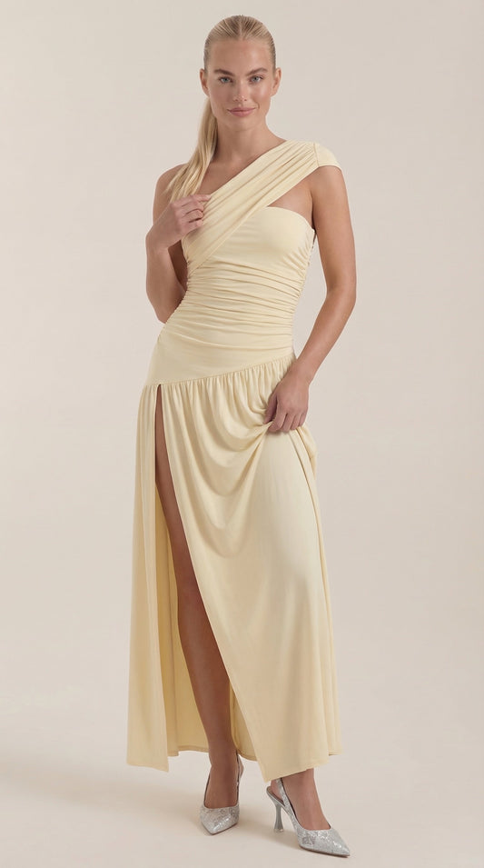 Enid | Vestido Maxi Asimétrico de Un Hombro