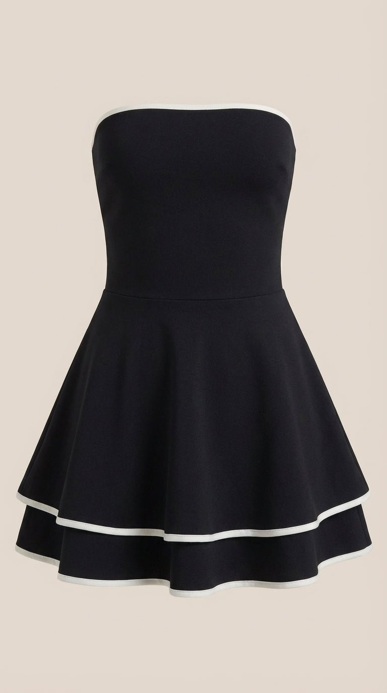 Greta | Vestido Mini con Detalles en Contraste