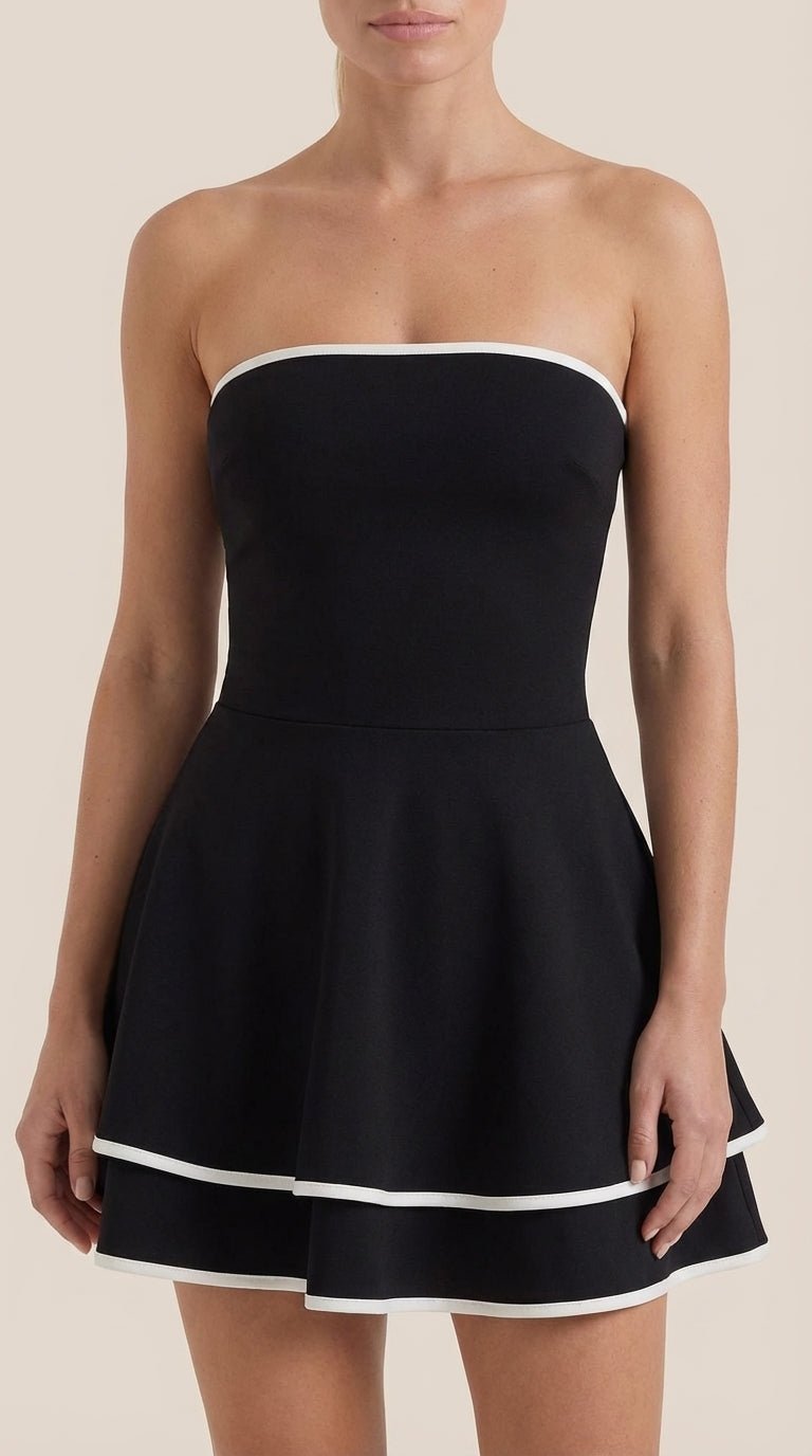 Greta | Vestido Mini con Detalles en Contraste