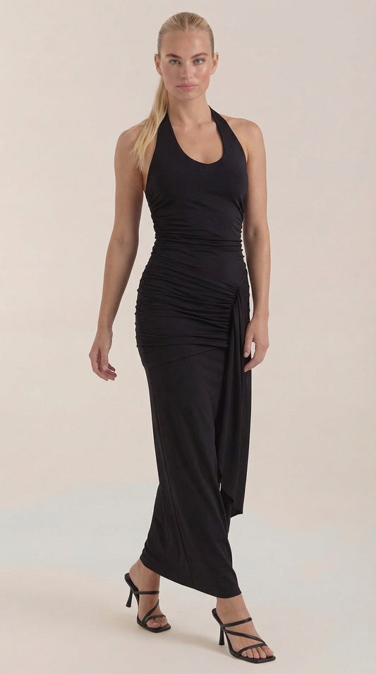 Paulette | Vestido Largo con Cuello Halter