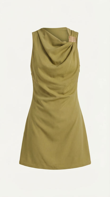 Rosalie | Vestido Corto con Cuello Drapeado