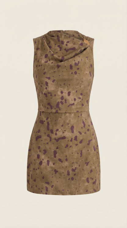 Rosalie | Vestido Corto con Cuello Drapeado