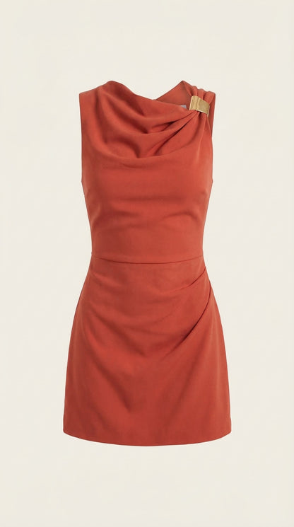 Rosalie | Vestido Corto con Cuello Drapeado