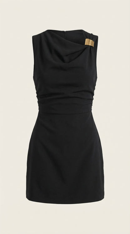 Rosalie | Vestido Corto con Cuello Drapeado