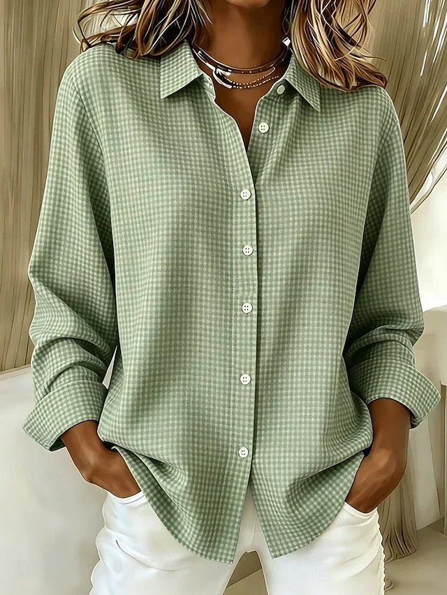 Hillrose | Blusa holgada de cuadros vichy con botones