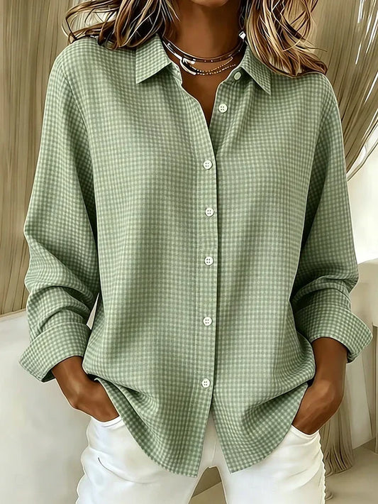 Hillrose | Blusa holgada de cuadros vichy con botones