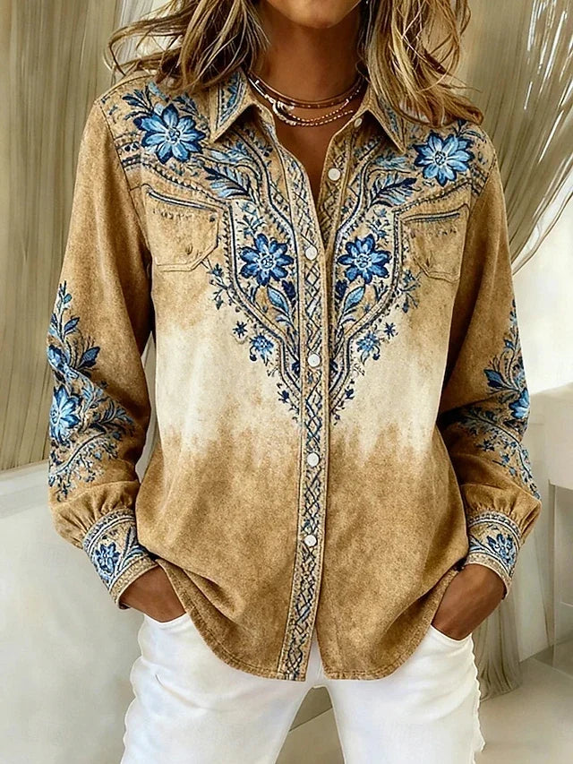 Tucson | Blusa vintage de estilo western con flores
