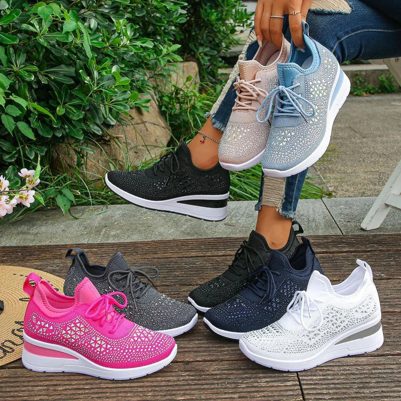 Rina | Zapatillas Transpirables Adornadas con Strass