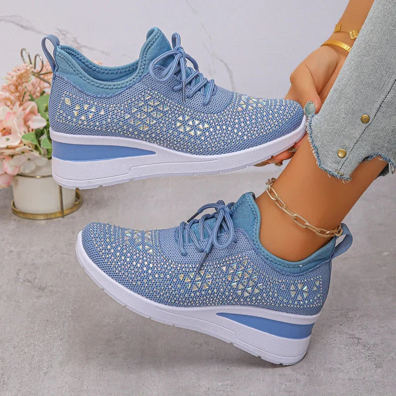 Rina | Zapatillas Transpirables Adornadas con Strass