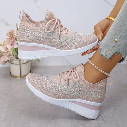 Rina | Zapatillas Transpirables Adornadas con Strass